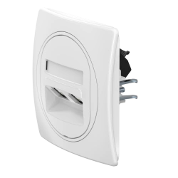 Double Computer Socket with Keystone RJ45 Modules Cat.6 UTP, White, E615.00