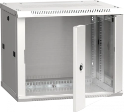 LINEA W 9U Wall-Mounted Cabinet 600x450mm Glass Door, RAL7035