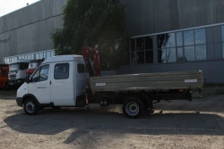 Transport Vehicle with Crane Manipulator Model NR8082S, Modification 2784VB on GAZ 330273 Chassis