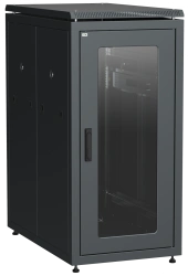 Network Cabinet 19" LINEA N 24U 600x1000 mm with Glass Door, Black