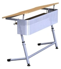 Adjustable Two-Seat Desk for Educational Institutions, Model PL-DUP5-7
