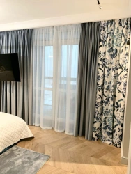 Fabric Curtains with Cornices, Tulle, Satin, Velvet Cotton, Viscose