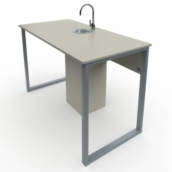 Laboratory Student Desk with Plumbing on Rectangular Tube