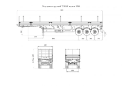 Tonar Model 9388 Cargo Semi-Trailer with Axles 90422, 90424, 90431