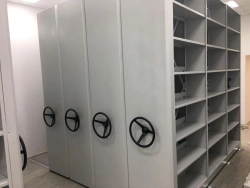 Mobile Two-Sided Shelving Unit for Versatile Storage