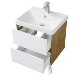 Scandinavian Style Bathroom Vanity Aquaton Scandi 70 White, Rustic Oak 1A251801SDZ901.A251.8.01S.DZ9.0