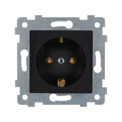 MARIA" Single Socket Mechanism with Ground Contact and Shutter RS16-446 Anthracite