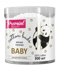 Children's Cotton Swabs for Hygiene 100% Cotton PREMIAL