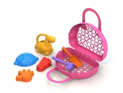 Sand Play Set No. 119 with 3 Molds, Watering Can, Rake, and Shovel
