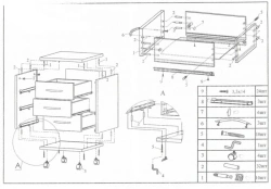 Metal Frame Nightstand for Bedroom (TA 4)