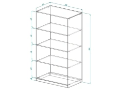 Open Shelf Cabinet with 4 Shelves 1000x600x1850
