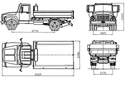 Construction Dump Truck GAZ-SAZ-25063-10 on GAZ-33088 Chassis, 6540 kg