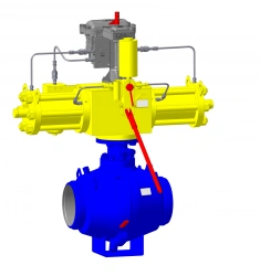 Ball Valve DN300 PN6.3 MPa with Pneumatic-Hydraulic Actuator