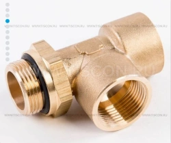 Brass T-Fitting with M16 Threads for Efficient Plumbing Connections 467.T.M16-M16-M16.74.B
