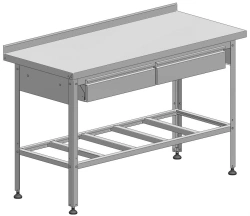 Food Preparation Table with One Edge and Two Drawers SRP-1-0.6/1.4