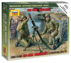 Soviet 82mm Mortar Model Kit with Crew