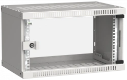 LINEA WE 6U Wall-Mounted Cabinet, 550x350mm, Glass Door, Grey