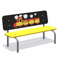 Outdoor Play Area Bench "Train Night" (Plywood) Romana 302.09.00-06