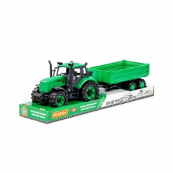 Inertial Toy Tractor with Trailer for Kids Green Progress Model