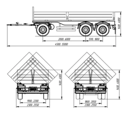 3-Axle Trailer Platform with Sides and Tarpaulin, Model 966601