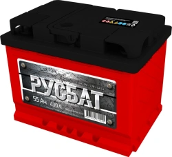 12V Lead-Acid Starter Battery 6ST-55VL RUSBAT EURO