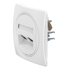 Double Computer Socket with Keystone RJ45 Modules, CADUCEUS ALING EON E615S.00