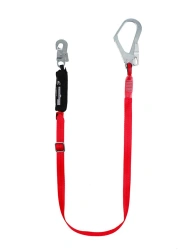 Adjustable Single Webbing Lanyard with Shock Absorber "aA11r", Art. VNT aA11r