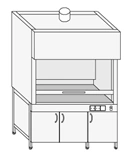 Metal Extraction Cabinet with Built-in Cabinets SHV-4(m)