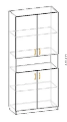 Semi-closed shelving unit for books and documents RL 03/05