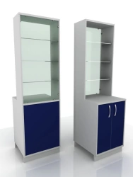 Glass Display Cabinet with Base, Model 301-001-1, 600x600x2100mm