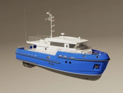 Single-Hull Dual-Screw Service Vessel with Enhanced Wheelhouse R1995