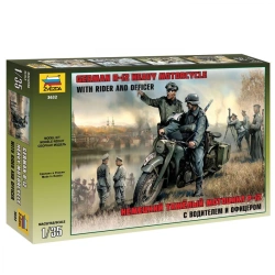 German Motorcycle P-12 Model Kit with Rider and Officer
