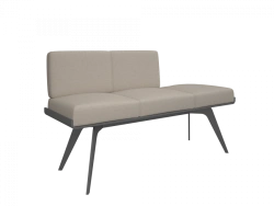 Three-Seater Bench with Backrest