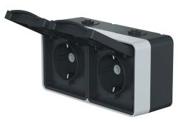 CADUCEUS ALING Protecta Double Socket with Earth for Open Wiring