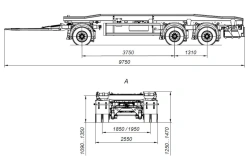 Three-Axle Container Trailer for Transporting 12 Ton Containers AM8454-11A