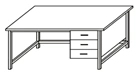 High Laboratory Table with Metal Frame and Cabinet SL-7(v)