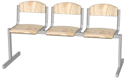 Multi-seat Section made of Bent Plywood with Folding Seat - Model SMO