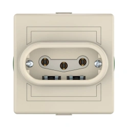CADUCEUS ALING PRESTIGE Three-Pole Socket with Ceramic Base 16A 440V, Beige, Art. 602.99
