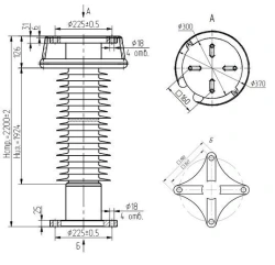 Polymer Insulator for Outdoor Installation OCK 12.5-220-B05-3 UHL1