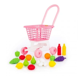 Supermarket Toy Cart #1 (Pink) with Grocery Set, Model 68477