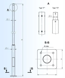 Tube Flanged Lighting Pole - OТ (Ф) Model