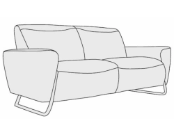 Customizable Three-Seater Sofa with Metal Frame - Luxembourg Model