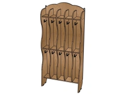 Decorative Towel Rack No. 2, Plywood (Painted), 10 Compartments / SHD69