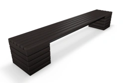 Straight Bench Without Backrest - Polymer Sand Composite on Metal Frame