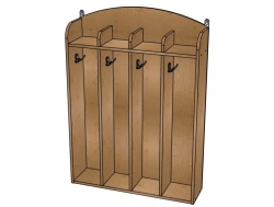 Moydodyr Towel Rack No.1, Plywood (Painted), 4 Compartments/SHD43