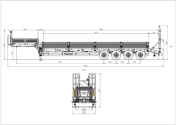 Semi-Trailer 98132V with Load Space Frame, Platform, Sides, and Ramp