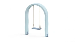 Metal Frame Swing with Wooden Seat