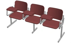 Multi-Seat Section with Fabric/Vinyl Upholstery and Flip-Top Desk, Model: SMNPp