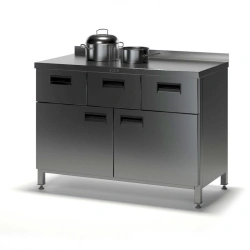 Stainless Steel Table SГДР-2 with Doors and Drawers