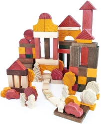 Daytime Colors Wooden Construction Set (105 Pieces) - Art. 6674-21